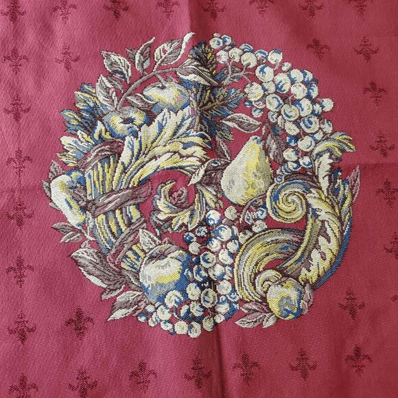 Vintage Goblys Made In France Fruit Tapestry 57"X 57" - Picture 7 of 9